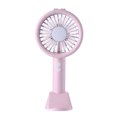 3 In 1 5V Mini USB Handheld Desktop Fan 3 Modes Cooling Wind Speed LED Light Phone Holder