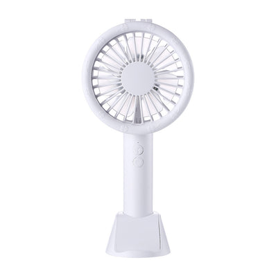 3 In 1 5V Mini USB Handheld Desktop Fan 3 Modes Cooling Wind Speed LED Light Phone Holder