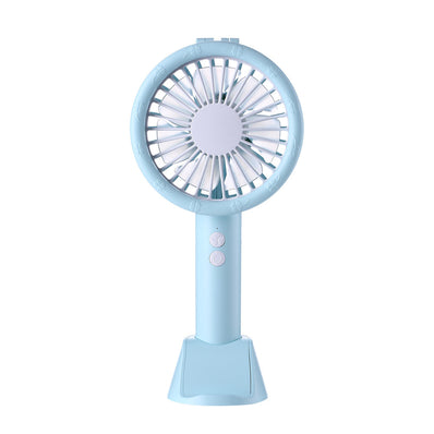 3 In 1 5V Mini USB Handheld Desktop Fan 3 Modes Cooling Wind Speed LED Light Phone Holder