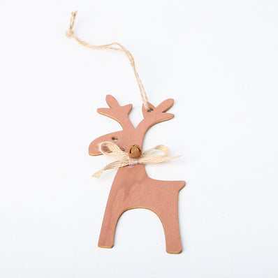 Wooden Crafts Pendants Custom Laser Cutting Christmas Decoration Wood Products Christmas Elk Pendants