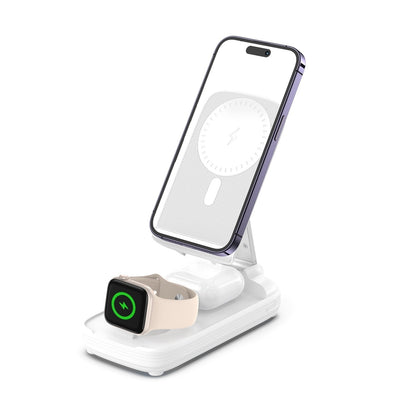 Three-in-one Magsafe Wireless Fast Charging Folding Mobile Phone Magnetic Bracket Vertical Power Bank