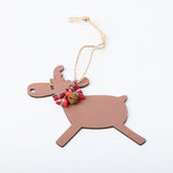 Wooden Crafts Pendants Custom Laser Cutting Christmas Decoration Wood Products Christmas Elk Pendants