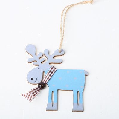 Wooden Crafts Pendants Custom Laser Cutting Christmas Decoration Wood Products Christmas Elk Pendants