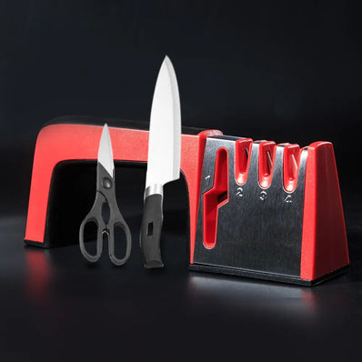 4 in 1 Knife Sharpener Ceramic Kitchen Knife Shears Scissors Sharpening Tools