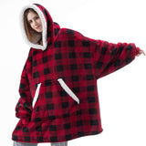 Hooded Winter Soft Plush Fleece Sofa Blanket