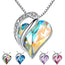 Sliver Heart Shaped Geometric Necklace Jewelry Women
