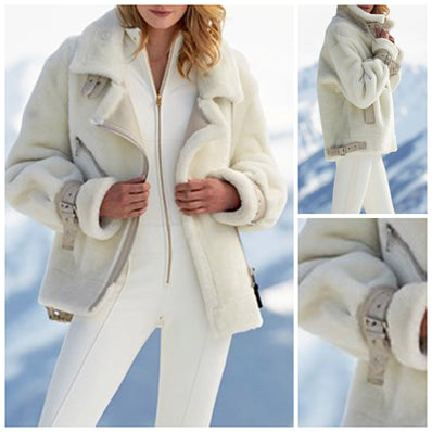 Women's Zipper Cardigan Plush Warm Jacket Women