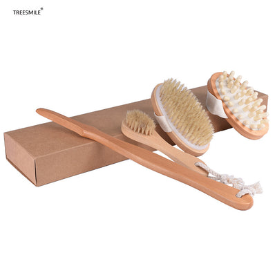 Full Bath & Body Brush - With Wooden Handle, Assorted Colour