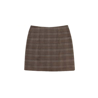 Fashion Women's Retro Checkered Suit Skirt