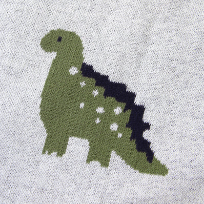 Cartoon Little Dinosaur Knitted  Blanket Quilt