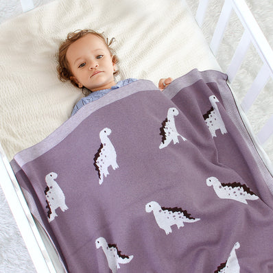 Cartoon Little Dinosaur Knitted  Blanket Quilt