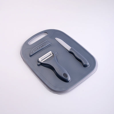 Ceramic Fruit Knife Peeler Cutting Board (3 in 1)