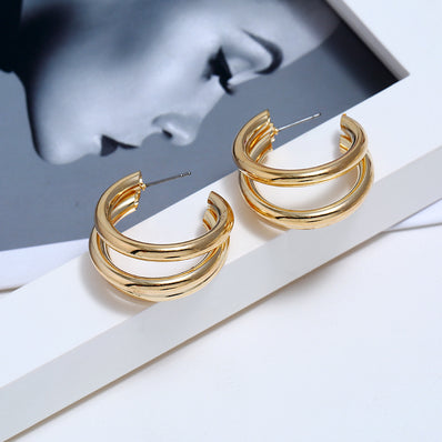 Alloy Geometric Metal Earrings