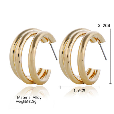 Alloy Geometric Metal Earrings