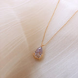 Crystal Water Drop Pendant Necklace Women