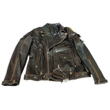 Leather Self-cultivation Multi Pocket Zipper Jacket