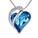 Sliver Heart Shaped Geometric Necklace Jewelry Women
