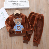 Fashion Cartoon Winter Children's Clothes Pajamas Thickening Suit