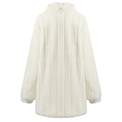 White Winter Floral Jacket Women