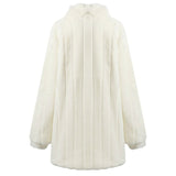 White Winter Floral Jacket Women