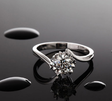 Silver ring high-grade platinum