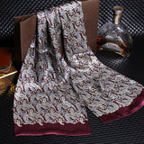 Double silk crepe satin scarf for men