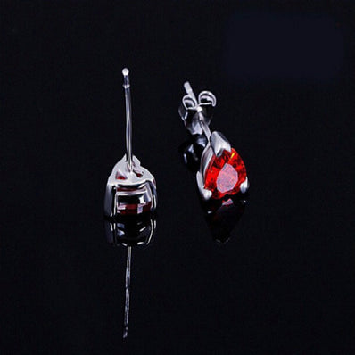 Red Peach Earring Necklace bride Jewelry Set