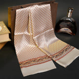 Double silk crepe satin scarf for men