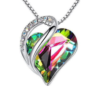 Sliver Heart Shaped Geometric Necklace Jewelry Women