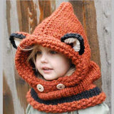 Handmade Kids Winter Hats Wrap Bear Scarf Caps