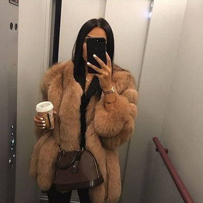 Fox fur fur coat