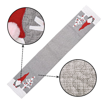 Christmas Gnome Plush Doll Gray Table Runner