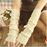 Extended Open-fingered Gloves For Women Korean Version