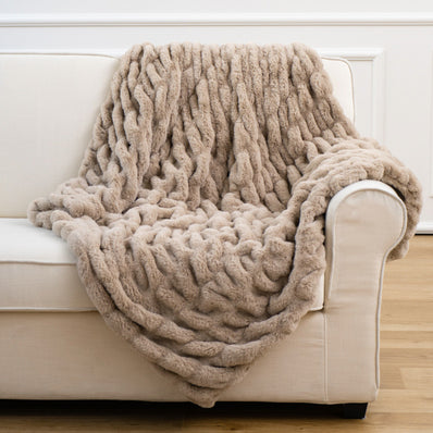 Faux Fur Blanket Soft Pack Elastic Tie-dye