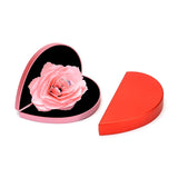 3D Box Heart-shaped Rose Flower Rotating Ring Box Valentines Day Gift