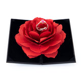 3D Box Heart-shaped Rose Flower Rotating Ring Box Valentines Day Gift