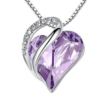 Sliver Heart Shaped Geometric Necklace Jewelry Women