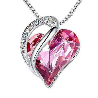 Sliver Heart Shaped Geometric Necklace Jewelry Women