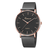 Fashion and trend net steel band Geneva men and women watches.