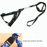 Pets Adjustable Collar Printed Harness & Leash