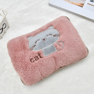 Embroidery Cat Charging Hot Water Bottle