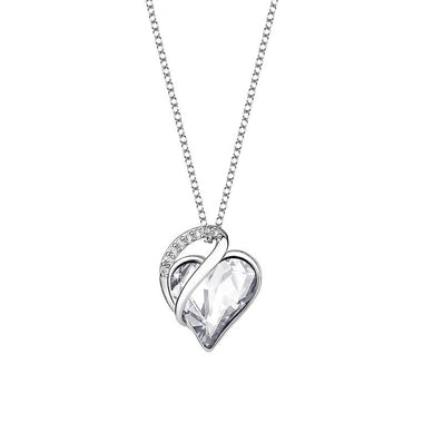 Sliver Heart Shaped Geometric Necklace Jewelry Women