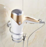 Hair Dryer Holder Bathroom Wall Storage Shelf Organizer Stand Hooks