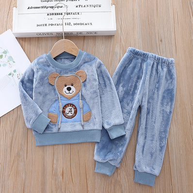 Fashion Cartoon Winter Children's Clothes Pajamas Thickening Suit