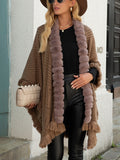 Autumn And Winter New Luxury Wool Collar Tassel Shawl Sweater Cloak