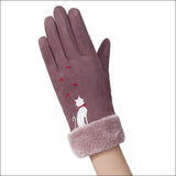 Gloves women winter suede gloves