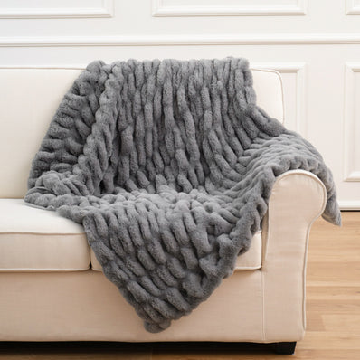 Faux Fur Blanket Soft Pack Elastic Tie-dye