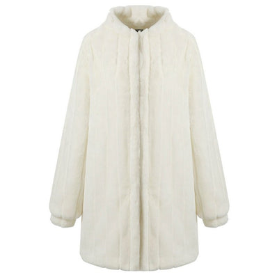 White Winter Floral Jacket Women