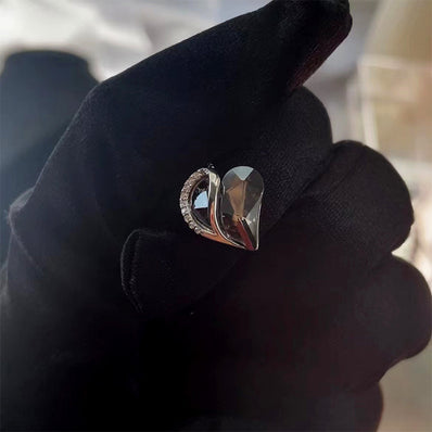 Sliver Heart Shaped Geometric Necklace Jewelry Women