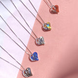 Sliver Heart Shaped Geometric Necklace Jewelry Women